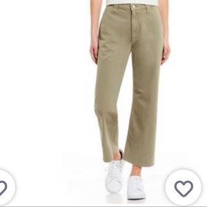 Commune high waisted flared jeans soft green